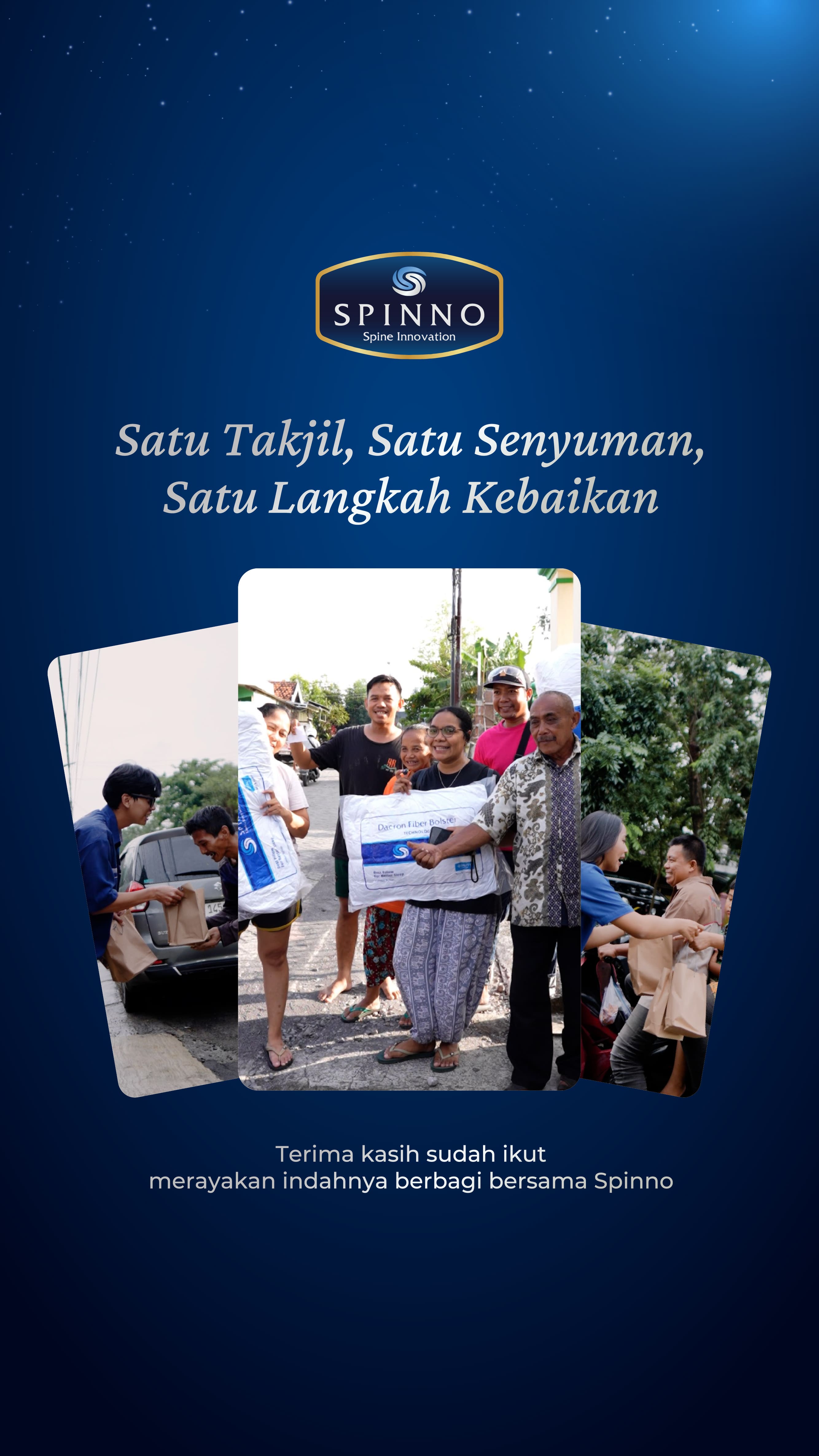 Spinno Berbagi Takjil dan Perlengkapan Tidur untuk Masyarakat Surabaya di Bulan Ramadan